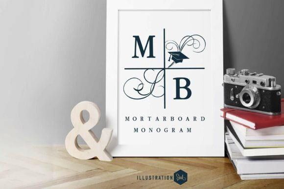 Mortarboard Monogram Family: A Timeless Choice for Digital Branding